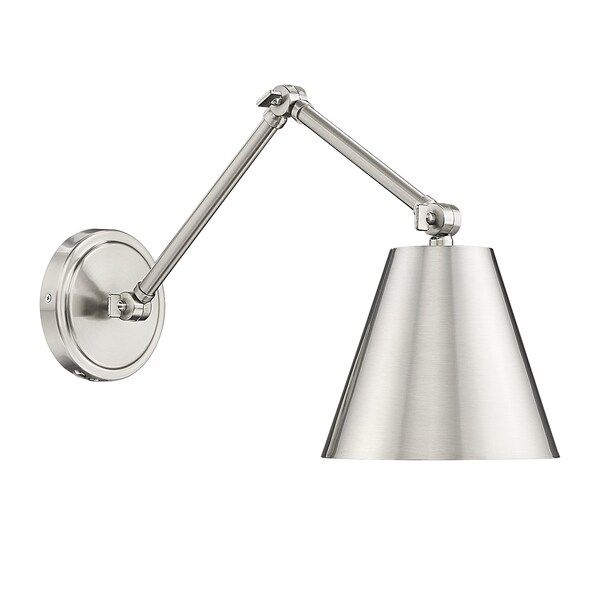 Z-Lite Regent Wall Sconce, 1-Light, 7.5 In.W x 26 In.L x 7.5 In.H, Brushed Nickel/Brushed Nickel 347S-BN - main
